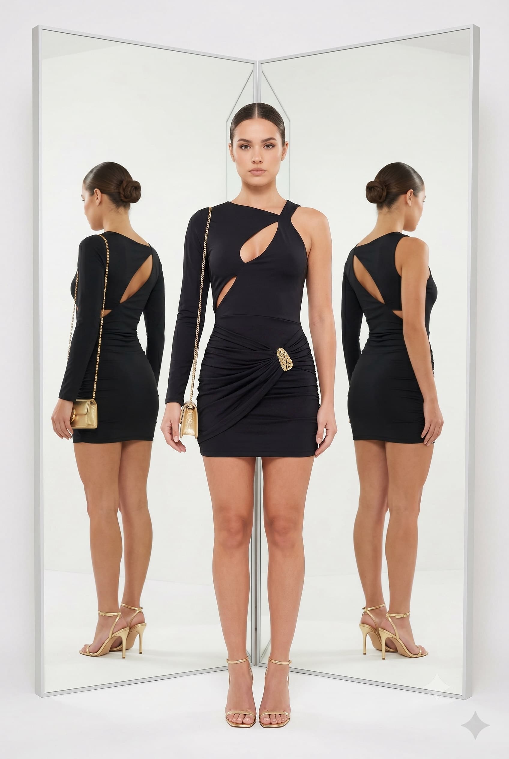 Modelo vestindo Vestido Balada, gerada por IA